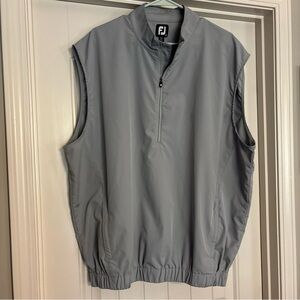 FootJoy Vest Men's Size XL Light Gray Golf Windbreaker 1/2 Zip Performance FJ